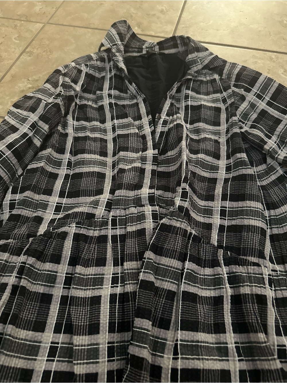 PLAID MINI DRESS - Picture 3 of 4